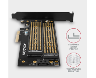 AXAGON Adapter wewnętrzny PCEM2-D, PCIe x4, 1x M.2 NVMe M-key + 1x SATA B-key slot, SP & LP - 730832 - zdjęcie 4